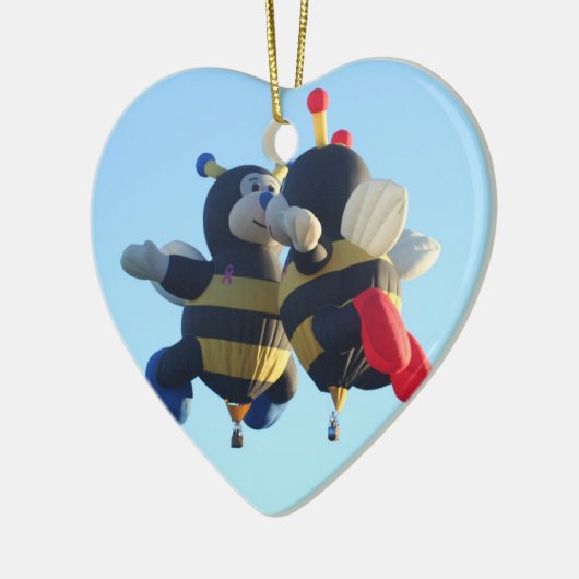 ビーキスをするツ熱気球ハートオーナメント セラミックオーナメント (左)