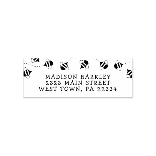 ビーキッズカワイビーハイブ差出人住所スタンプ セルフインキングスタンプ (デザイン)