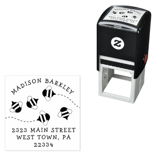 ビーキッズカワイビーハイブ差出人住所スタンプ セルフインキングスタンプ (インサイチュ)