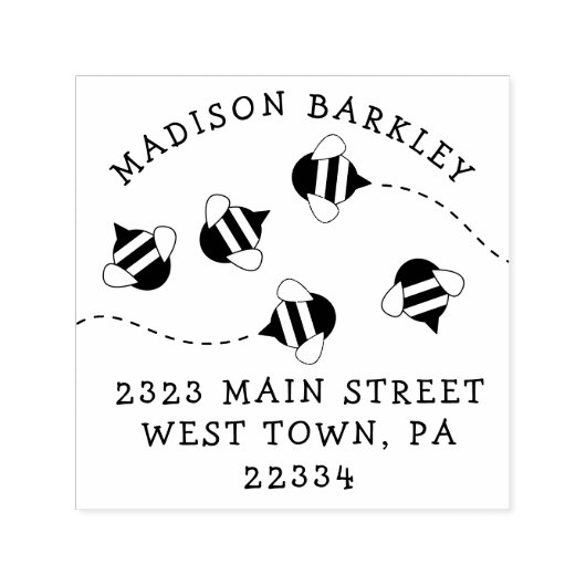 ビーキッズカワイビーハイブ差出人住所スタンプ セルフインキングスタンプ (デザイン)