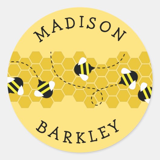 ビーキッドのかわいいビーハイブ封筒用シールシール ラウンドシール (正面)