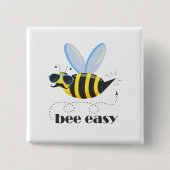 ビーキャラクターと口ひげサングラスビー簡単 缶バッジ (正面)