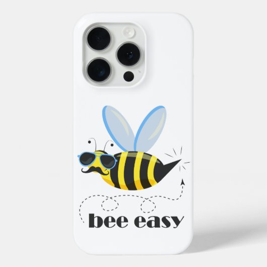 ビーキャラクターと口ひげサングラスビー簡単 Case-Mate iPhoneケース (裏面)