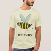 ビーキャラクターと口ひげサングラスビー簡単 Tシャツ (正面)