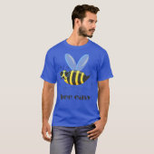 ビーキャラクターと口ひげサングラスビー簡単 Tシャツ (正面フル)