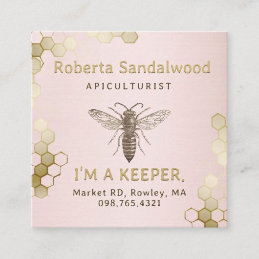 ビーキーパーの私はキーパークイーンビーの名刺 スクエア名刺 (正面)
