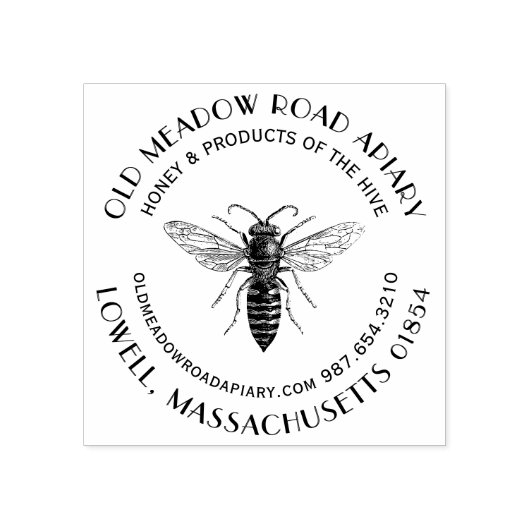 ビーキーパークイーンビーハニーカスタムロゴのアピールスタンプ ラバースタンプ (インプリント)