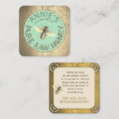 ビーキーパーズモダンクイーンビーティール(緑がかった色)&金ゴールドローハニー スクエア名刺 (正面/裏面)