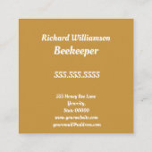 ビーキーパーハニーアパイリストヴィンテージハイブデザイン スクエア名刺 (裏面)