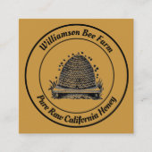 ビーキーパーハニーアパイリストヴィンテージハイブデザイン スクエア名刺 (正面)