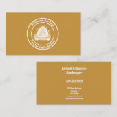 ビーキーパーハニーアパイリストヴィンテージハイブホワイトデザイン 名刺 (正面/裏面)