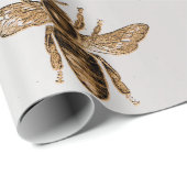 ビークイーンハニーブロンズグレーヴィンテージクラウン ラッピングペーパー (ロールコーナー)