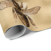 ビークイーンハニーブロンズホールドヴィンテージクラウン ラッピングペーパー (ロールコーナー)