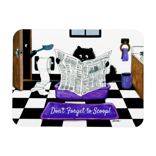 ビークル忘れで猫の磁石をすくい上げないこと マグネット (横)