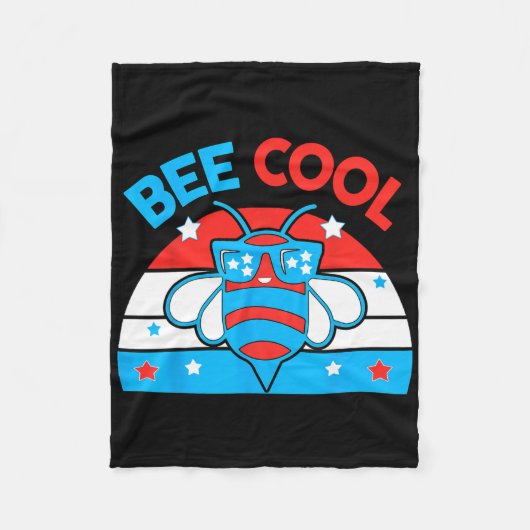 ビークール4th 7月赤白青アメリカ合衆国 フリースブランケット (正面)