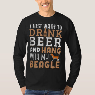 ビーグルおもしろいパパ父の日ドッグラバーギフトビール Tシャツ
