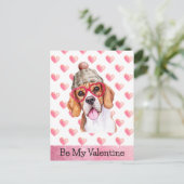 ビーグルおもしろいーは私のバレンタインデーになる シーズンポストカード (スタンド正面)