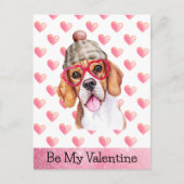 ビーグルおもしろいーは私のバレンタインデーになる シーズンポストカード (正面)