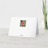 ビーグルおもしろいーレッドカバーブリッジクリスマス シーズンカード (裏面)