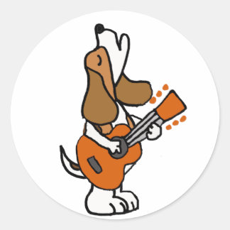 ビーグルおもしろいー犬の歌と遊ギター ラウンドシール