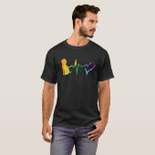 ビーグルおもしろい心音ヴィンテージカラフル犬好き Tシャツ (正面フル)