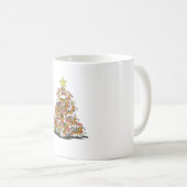 ビーグルおもしろい愛犬家のためのビーグルのクリスマスツリー コーヒーマグカップ (正面右)