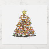 ビーグルおもしろい愛犬家のためのビーグルのクリスマスツリー スパークリングワインラベル (シングルラベル)