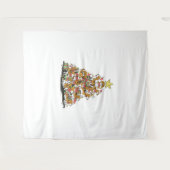 ビーグルおもしろい愛犬家のためのビーグルのクリスマスツリー タペストリー (正面(横))