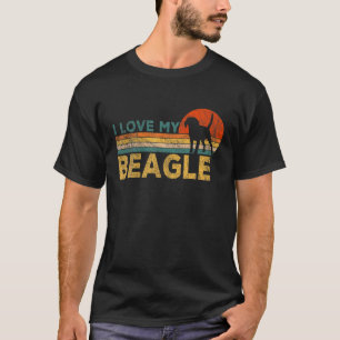 ビーグルおもしろい犬のオーナービーグルマムビーグルパパレトロ Tシャツ