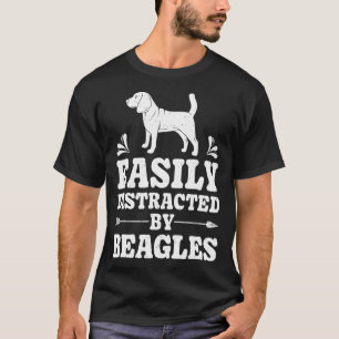 ビーグルおもしろい犬恋人の贈り物に簡単に気を散らす Tシャツ