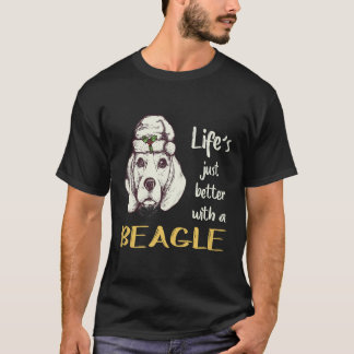ビーグルがいると人生がもっと楽しくなる 33 Tシャツ