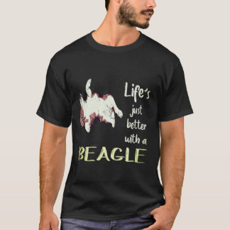 ビーグルがいると人生がもっと楽しくなる Tシャツ