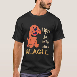 ビーグルがいると人生が37倍楽しくなる Tシャツ