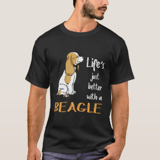 ビーグルがいると人生が6倍楽しくなる Tシャツ