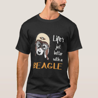 ビーグルがいると人生もっと楽しい Tシャツ