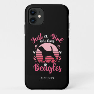 ビーグルが大好きな女の子 iPhone 11 ケース