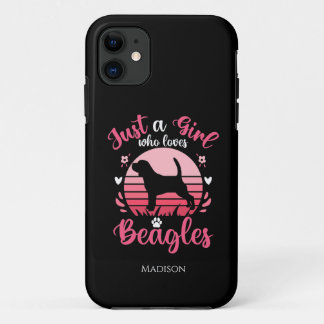 ビーグルが大好きな女の子 iPhone 11 ケース