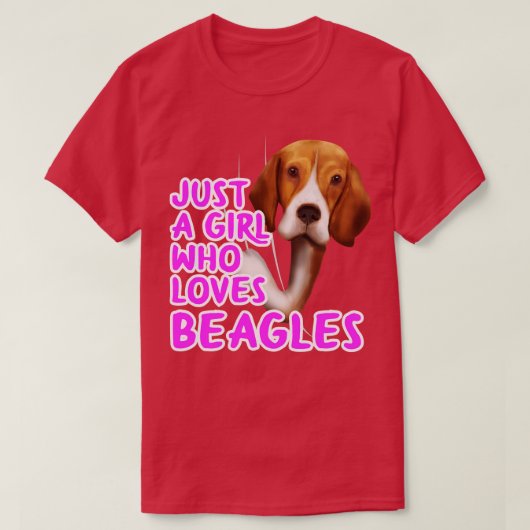 ビーグルが大好きな女の子 Tシャツ (デザイン正面)
