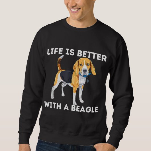 ビーグルで生活が良い – Beagle Dog Lover Pe スウェットシャツ (正面)