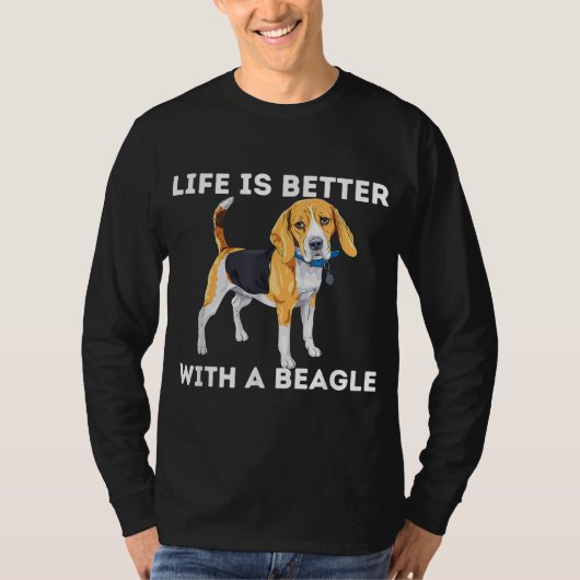 ビーグルで生活が良い – Beagle Dog Lover Pe Tシャツ (正面)