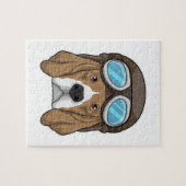 ビーグルとしてパイロットとパイロット帽子 ジグソーパズル (横)