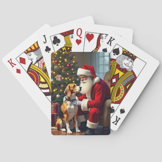 ビーグルとサンタのクリスマスパンティング トランプ (裏面)