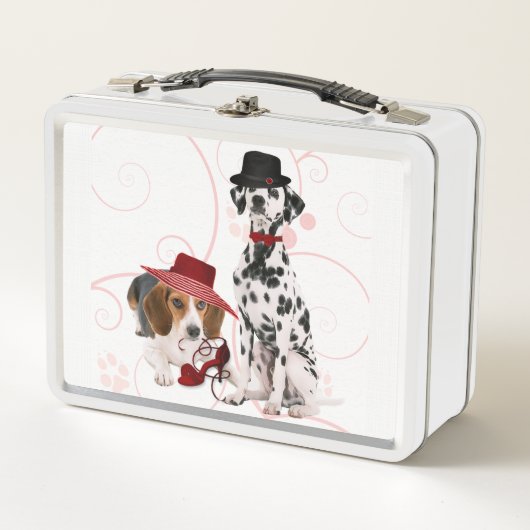 ビーグルとダルマチア犬の母のために服を メタルランチボックス (正面)