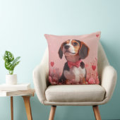 ビーグルとバラ – バレンタインデー クッション (椅子)