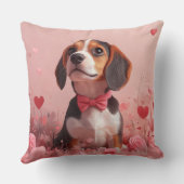 ビーグルとバラ – バレンタインデー クッション (裏面)
