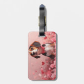 ビーグルとバラ – バレンタインデー ラゲッジタグ (裏面縦)