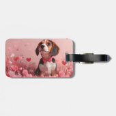 ビーグルとバラ – バレンタインデー ラゲッジタグ (裏面横)