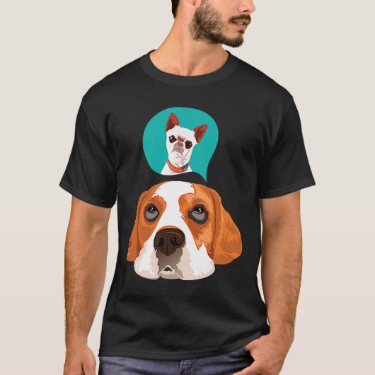 ビーグルとパグ Tシャツ (正面)