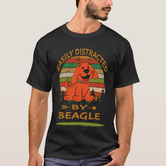 ビーグルにすぐに気を取られる38 Tシャツ (正面)