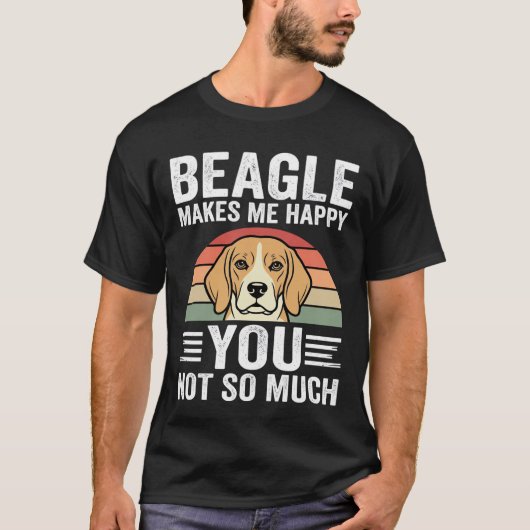 ビーグルに癒されるドッグ・ラバー Tシャツ (正面)